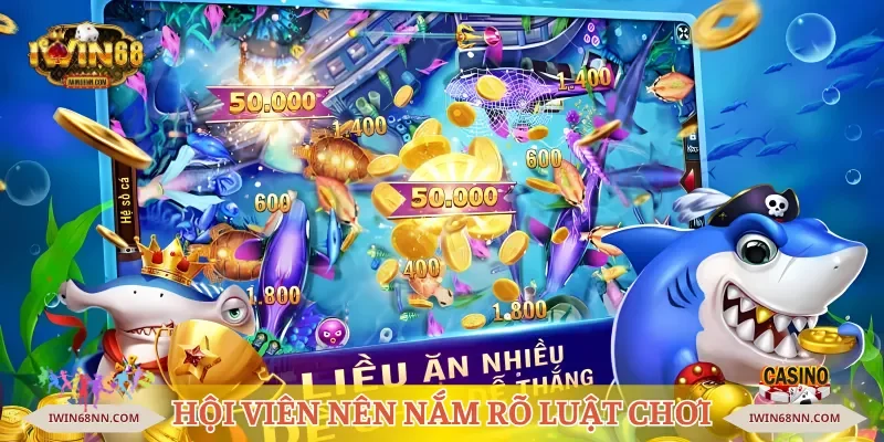 Hội viên nên nắm rõ quy luật chơi bắn cá xèng Iwin68