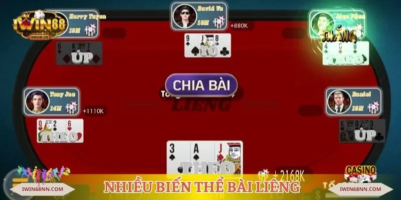 Iwin68 cung cấp nhiều biến thể bài Liêng